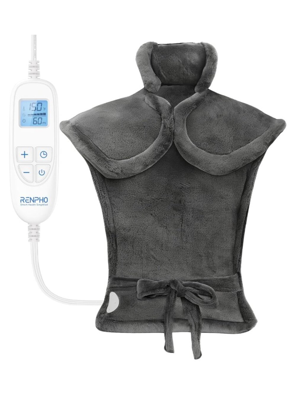 Heating Pad Back Neck Shoulders 24x33 Soft Flannel 6 Heat Levels Auto Off